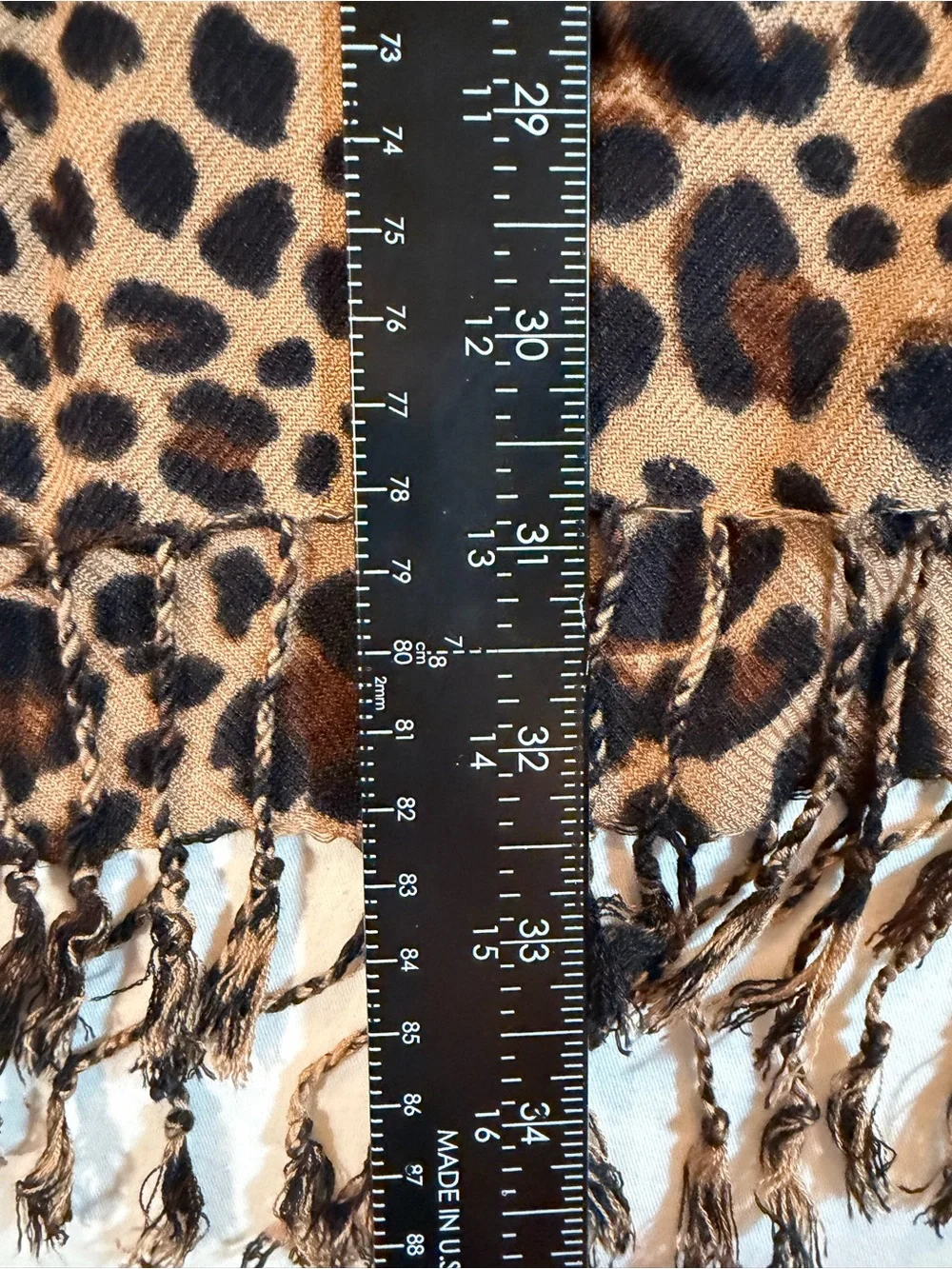Apt 9 Leopard Print Fringe scarf- Brown/Black
